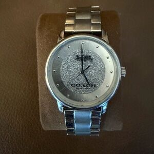 Coach Silver Glitter Dial Watch